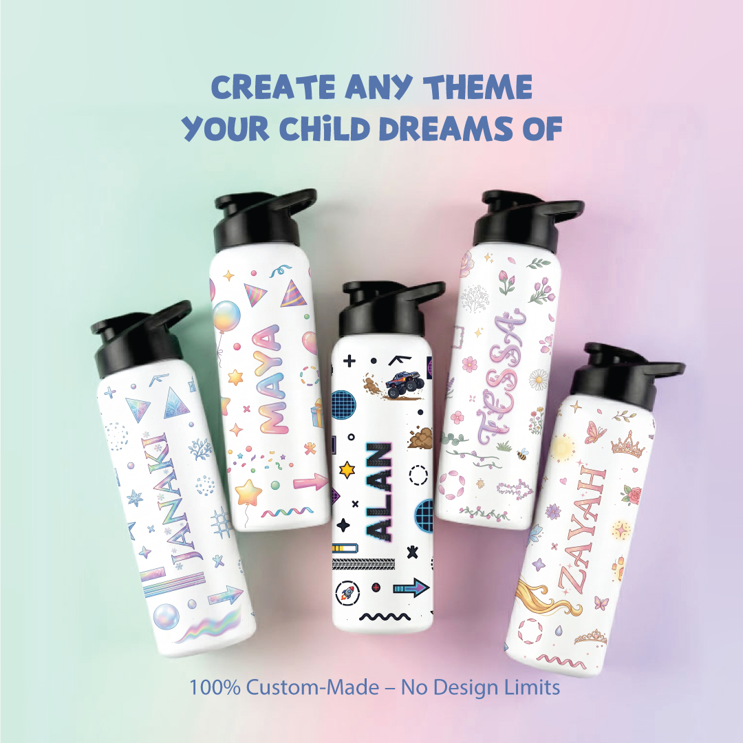Personalised Kids Water Bottle | 304 Stainless Steel Custom Name Bottle ...